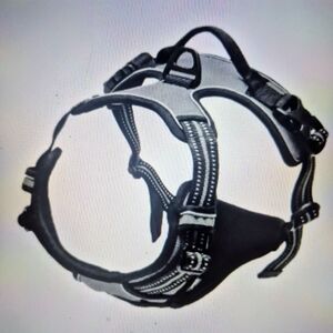 Black Dog Harness with Reflective Straps
